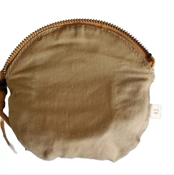 Anthropologie Coin Purse Lucky Penny Fabric 6" Round Initial 'O' Pouch Wallet - Picture 5 of 8